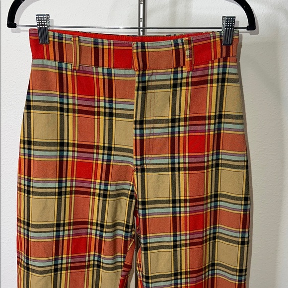 Free People Bell Bottom Wide Leg Plaid Fall Color Pants - Picture 3 of 5